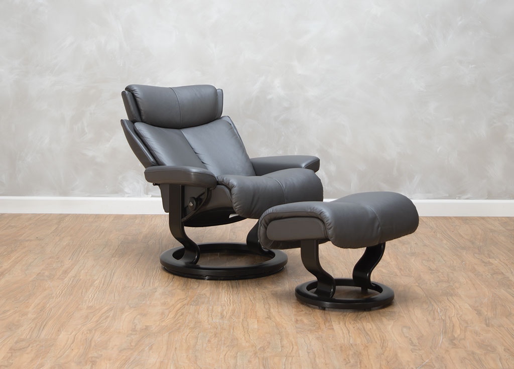 Stressless by Ekornes Living Room Magic Medium Chair & Ottoman 